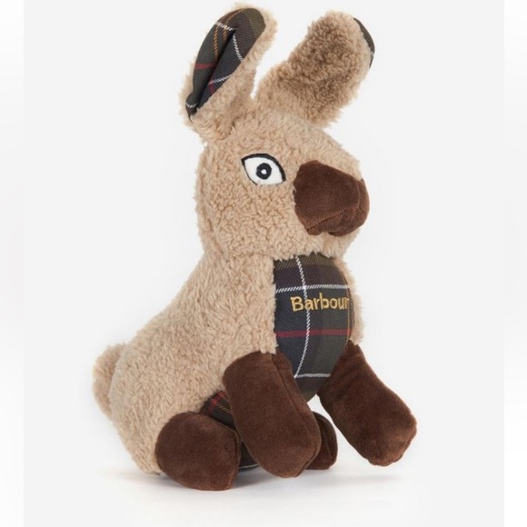 Barbour Dog Toy Rabbit Plaid Stuffed Logo Squeaker Dog Toy 🐾Best Friend - Picture 10 of 10